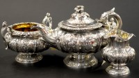 Lot 574 - A George IV matched three-piece tea service,...