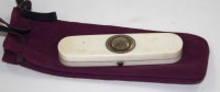 Lot 596 - A 19th Century ivory box, of elongated...