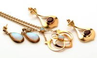 Lot 765 - An Art Nouveau gold and opal pendant, possibly...
