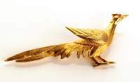 Lot 784 - A 9ct. gold pheasant pattern brooch,...