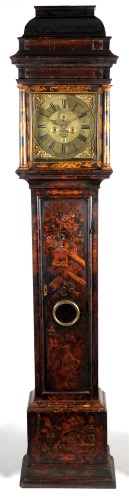 Lot 1201 - William Kipling, London: a japanned longcase...
