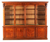Lot 1249 - A Victorian mahogany bookcase, with a flared...