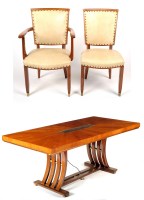 Lot 1311 - A French Art Deco rosewood dining suite,...