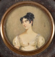 Lot 50 - British School A MINIATURE BUST PORTRAIT OF A...