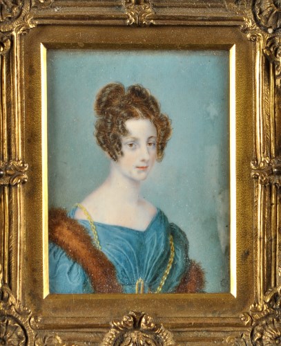 Lot 51 - British School A MINIATURE BUST PORTRAIT OF A...