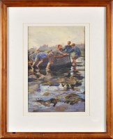 Lot 85 - Dorothy Carr (1902-1986) BOYS ON TYNEMOUTH...