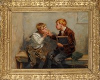 Lot 194 - Ralph Hedley, RBA (1848-1913) TWO SCHOOLBOYS...