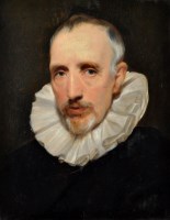 Lot 213 - 19th European School A BUST PORTRAIT OF A GREY-...
