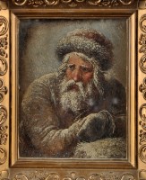 Lot 215 - Russian School A BEARDED MAN IN WINTER...