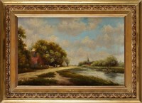 Lot 242A - V*** Borschas (19th Century) A RIVER LANDSCAPE...