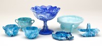 Lot 361 - Five items of Sowerby blue malachite slag...