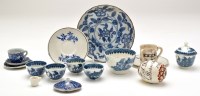 Lot 380 - Five Caughley blue and white miniature tea...