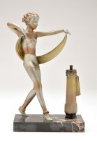 Lot 1020 - An Art Deco table lighter, the lighter of...