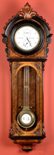 Lot 1096 - A German walnut regulator wall timepiece, the...