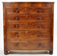 Lot 1212 - A mid 19th Century mahogany bowfront chest of...