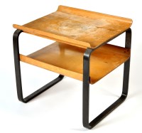 Lot 88 - A bent plywood and stained birch two-tier...