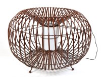Lot 128 - A 'Fontana' rattan wide floor lamp, of squat...