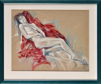 Lot 272 - Sue Malkin RECLINING FEMALE NUDE signed...