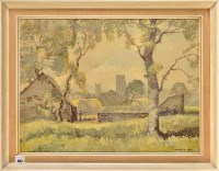 Lot 467 - Herbert Bewick Dees ''DURHAM CATHEDRAL FROM...