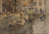 Lot 99 - George Edward Horton (1859-1950) A DUTCH CANAL...