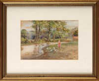Lot 102 - Robert Jobling (1841-1923) A FARMGIRL FEEDING...