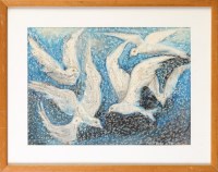 Lot 181 - Minou Steiner (French 1939-2008) ''SNOW DOVES''...