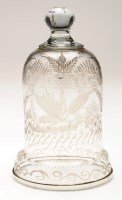 Lot 273 - A glass watch holder of bell form, mid 19th...