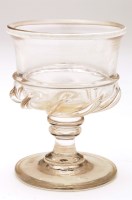 Lot 274 - A 18th Century glass, the wide pan bowl with...