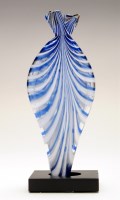 Lot 283 - A Nailsea gimmel flask, with blue and white...