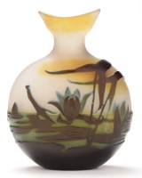 Lot 285 - Emile Gallé: a cameo glass vase cased in blue,...