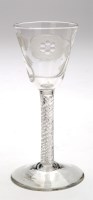 Lot 292 - A Jacobite wine glass, raised on a mercury...