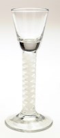 Lot 293 - An 18th Century wine glass, the bucket bowl...