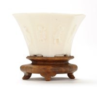 Lot 386 - A Dehua octagonal cup, probably late 17th/18th...