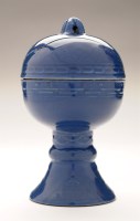 Lot 390 - A blue glazed altar vessel and cover, Dou, of...