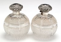 Lot 556 - A pair of Edwardian cut glass and...