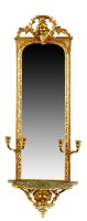 Lot 1187 - A late 19th Century gilt gesso wall mirror,...