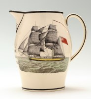 Lot 1 - Creamware coloured transfer printed 'Marine'...