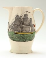Lot 2 - Creamware coloured transfer printed 'Marine'...