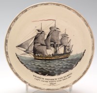 Lot 3 - Creamware coloured transfer printed 'Marine'...