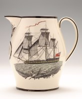 Lot 6 - Creamware coloured transfer printed 'Marine'...