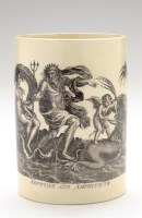 Lot 8 - Creamware transfer printed 'Marine,...