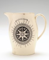 Lot 13 - Creamware transfer printed 'Marine' jug, with '...