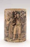 Lot 18 - Creamware transfer printed 'Marine' mug, with...