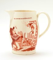 Lot 29 - Creamware red transfer printed 'Napoleonic'...