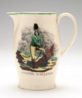 Lot 37 - Creamware coloured transfer printed ''American...