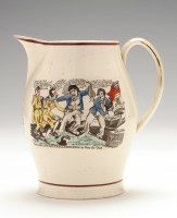 Lot 39 - Creamware coloured transfer printed...