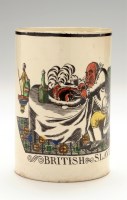 Lot 41 - Creamware coloured transfer printed 'Satirical'...