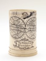 Lot 46 - Creamware transfer printed mug, with ''The...