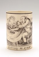 Lot 51 - Creamware transfer printed 'Satirical' frog...