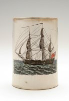 Lot 60 - Pearlware coloured transfer printed 'Marine'...